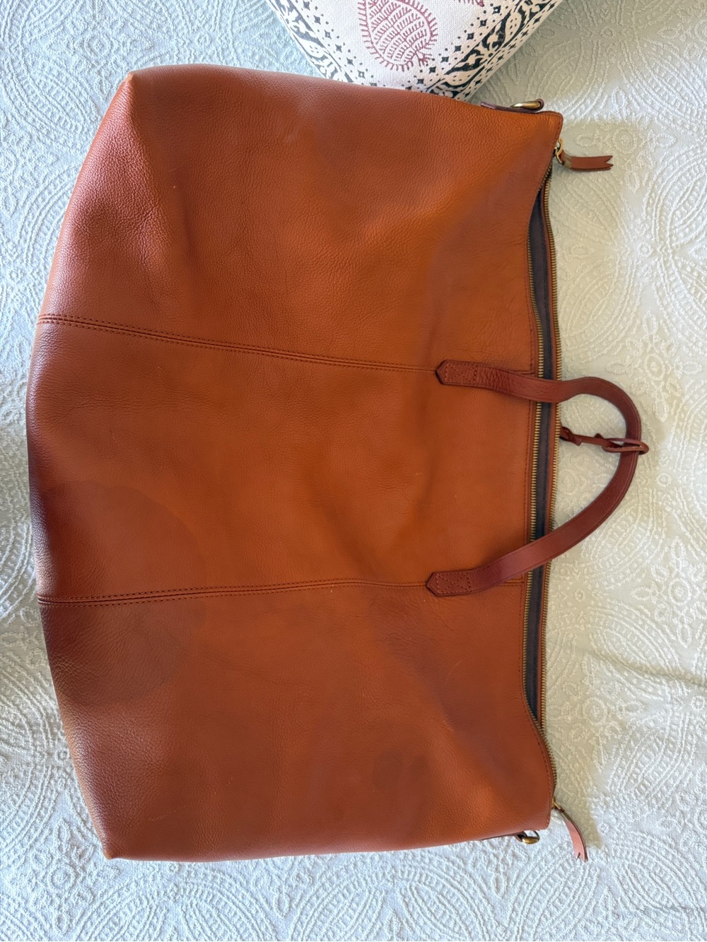Madewell Large Leather Tote in Cognac - Picture 7 of 11